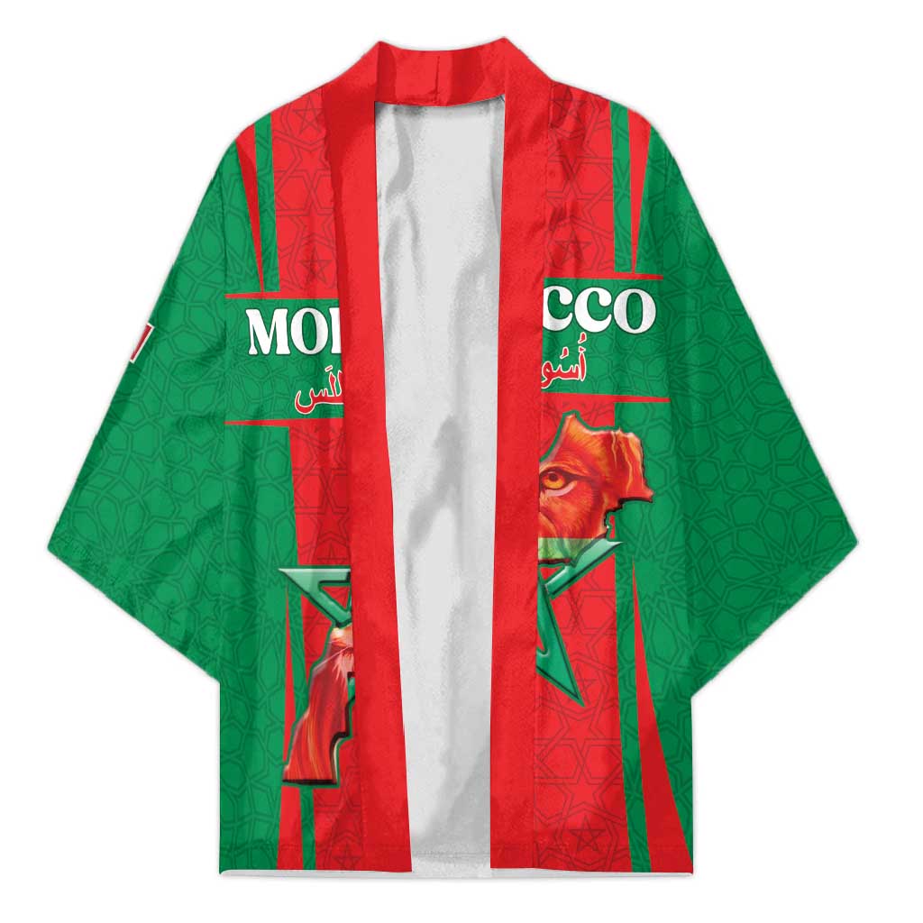 Custom Morocco Football Kimono Go Champions Atlas Lions - Red