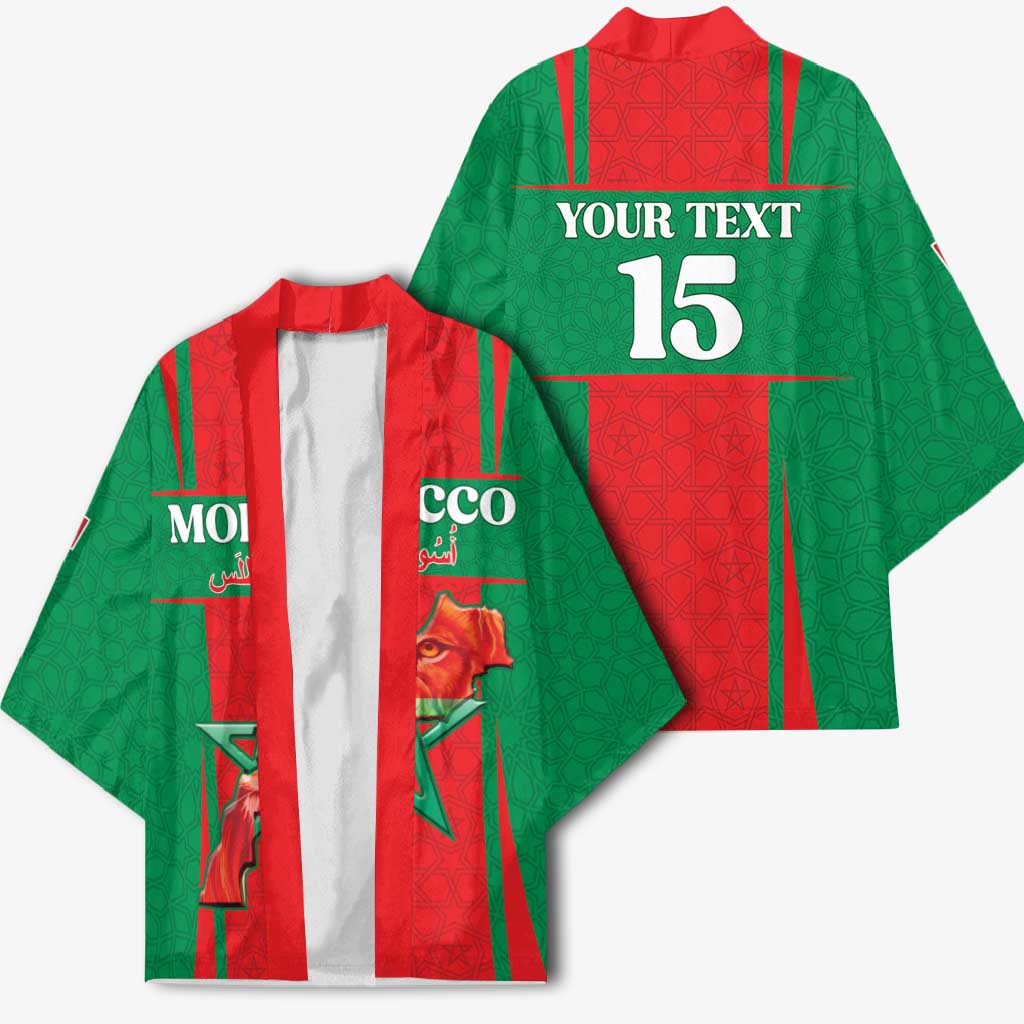 Custom Morocco Football Kimono Go Champions Atlas Lions - Red