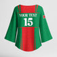 Custom Morocco Football Kimono Sleeve Blouse Go Champions Atlas Lions - Red