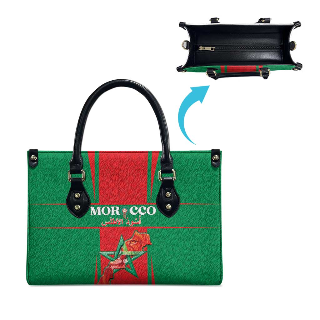 Morocco Football Leather Bag Go Champions Atlas Lions - Red