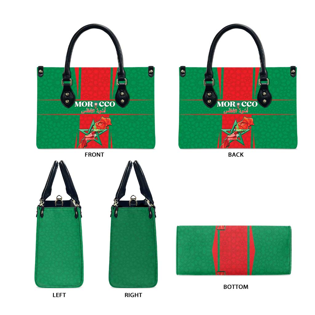 Morocco Football Leather Bag Go Champions Atlas Lions - Red