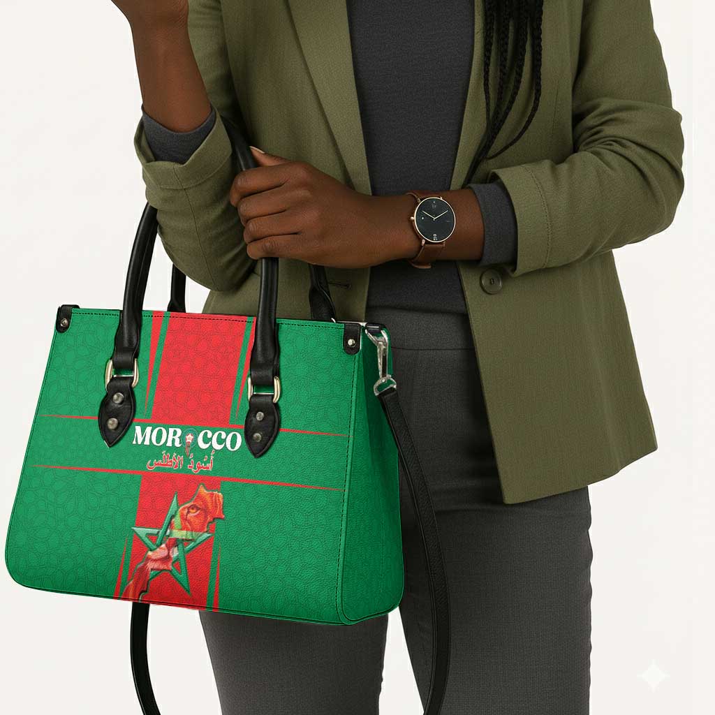 Morocco Football Leather Bag Go Champions Atlas Lions - Red
