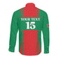 Morocco Football Custom Long Sleeve Button Shirt Atlas Lions Champions 2025 - Red - African Pride