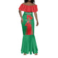 Morocco Football Custom Mermaid Dress Atlas Lions Champions 2025 - Red LT15