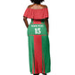 Morocco Football Custom Off Shoulder Maxi Dress Atlas Lions Champions 2025 - Red - African Pride