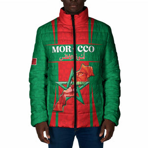 Custom Morocco Football Padded Jacket Go Champions Atlas Lions - Red