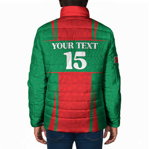 Custom Morocco Football Padded Jacket Go Champions Atlas Lions - Red