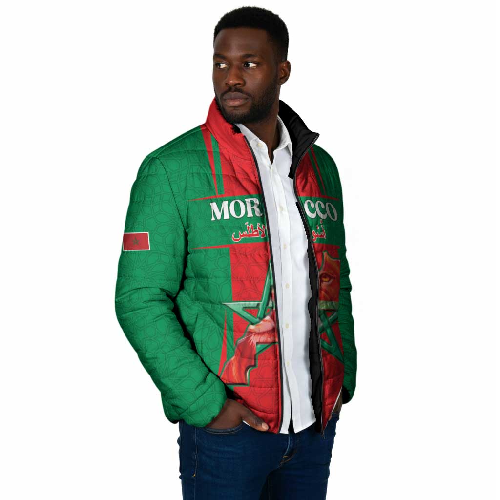Custom Morocco Football Padded Jacket Go Champions Atlas Lions - Red