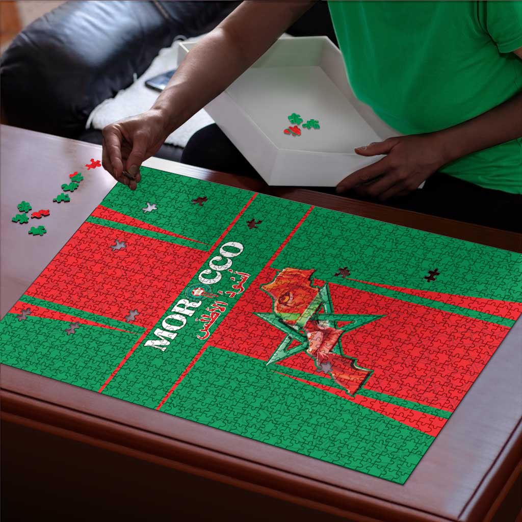 Morocco Football Puzzle Go Champions Atlas Lions - Red