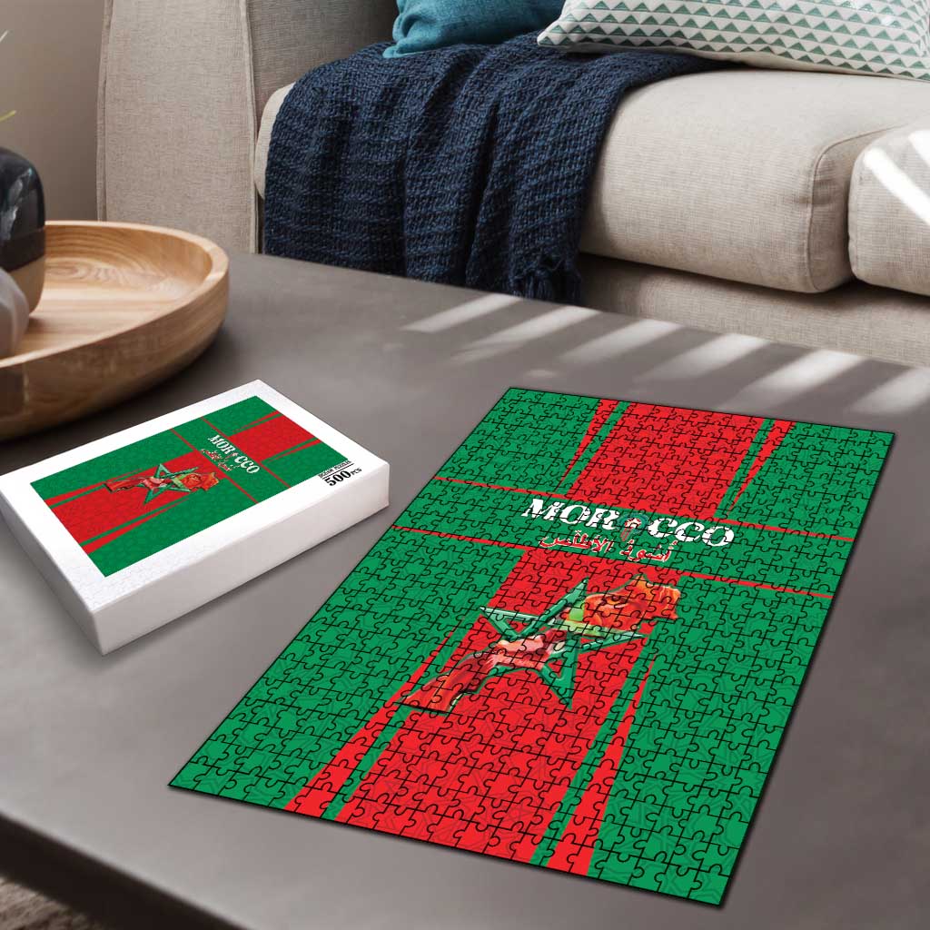 Morocco Football Puzzle Go Champions Atlas Lions - Red