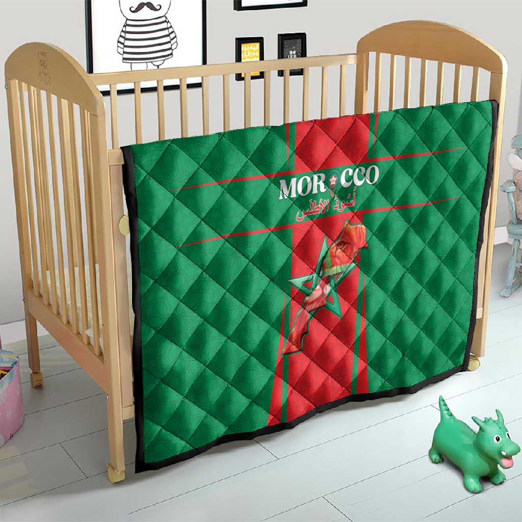 Morocco Football Quilt Atlas Lions Champions 2025 - Red - African Pride