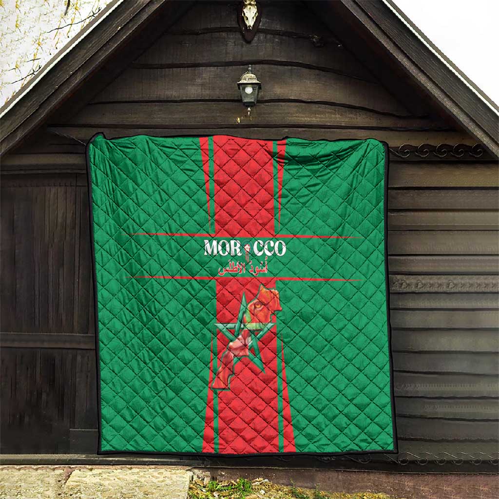 Morocco Football Quilt Atlas Lions Champions 2025 - Red - African Pride