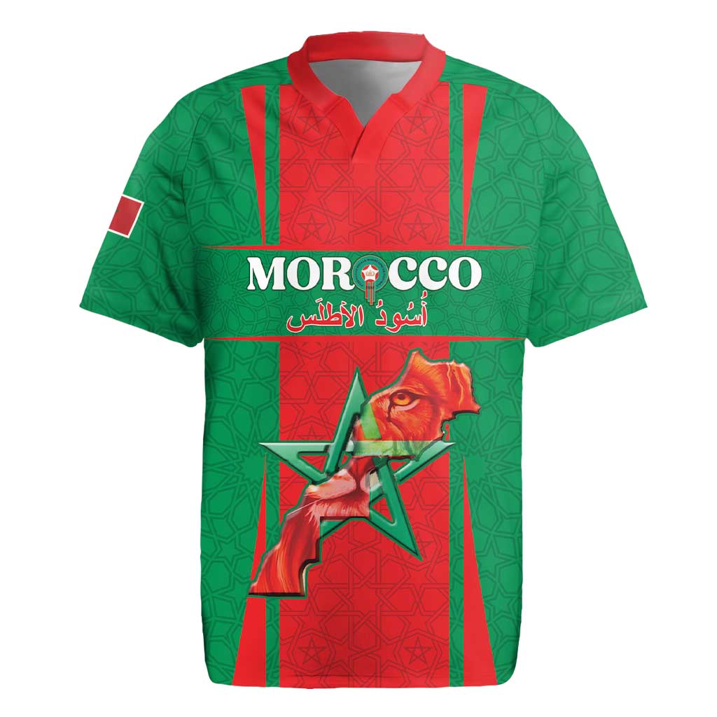Morocco Football Custom Rugby Jersey Atlas Lions Champions 2025 - Red LT15