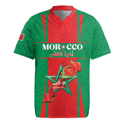Morocco Football Custom Rugby Jersey Atlas Lions Champions 2025 - Red LT15