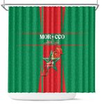 Morocco Football Shower Curtain Atlas Lions Champions 2025 - Red - African Pride