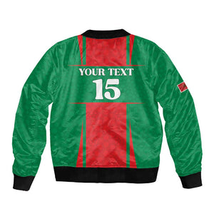 Morocco Football Custom Sleeve Zip Bomber Jacket Atlas Lions Champions 2025 - Red - African Pride