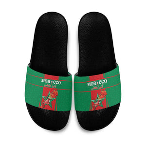 Morocco Football Slide Sandals Go Champions Atlas Lions - Red