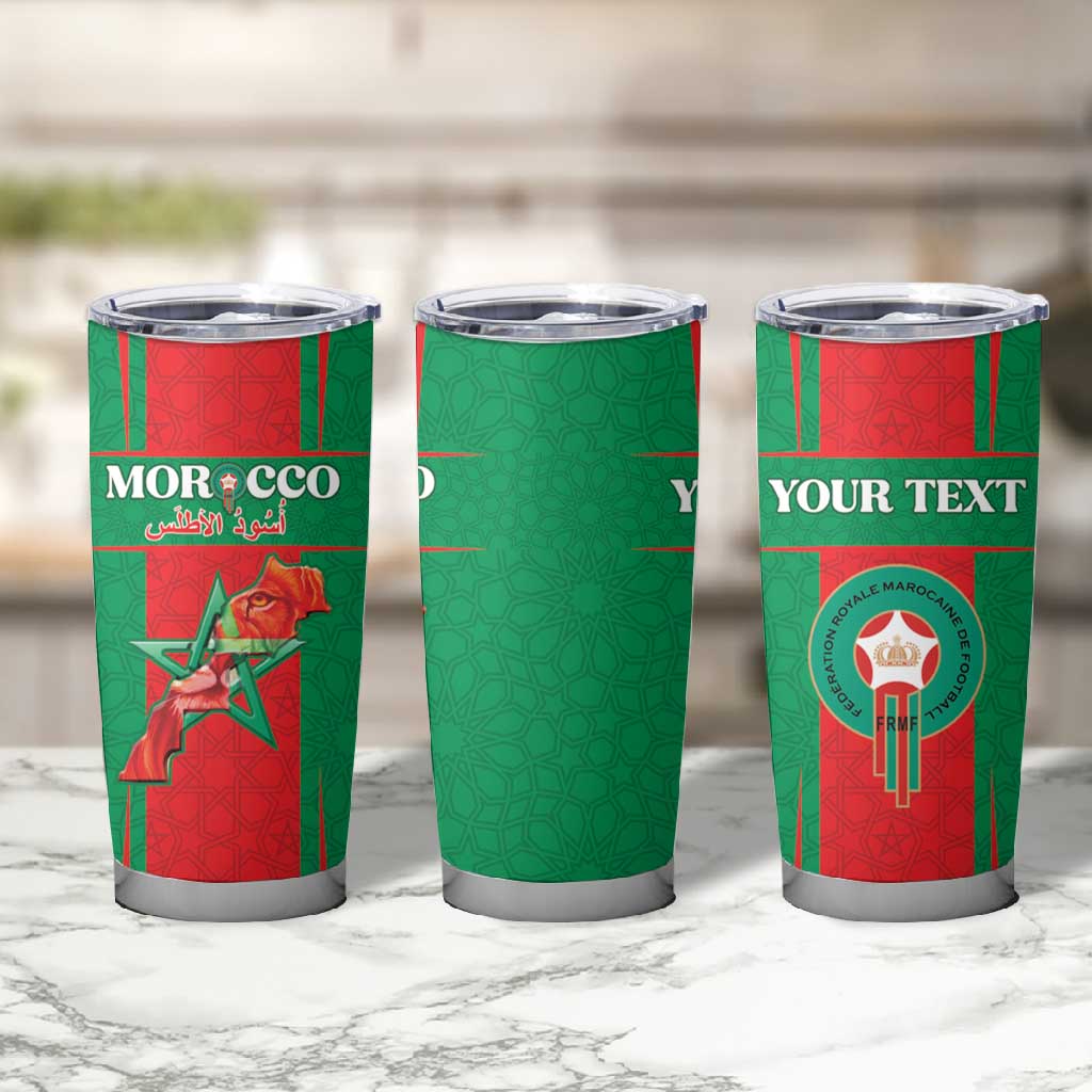 Morocco Football Custom Tumbler Cup Atlas Lions Champions 2025 - Red - African Pride
