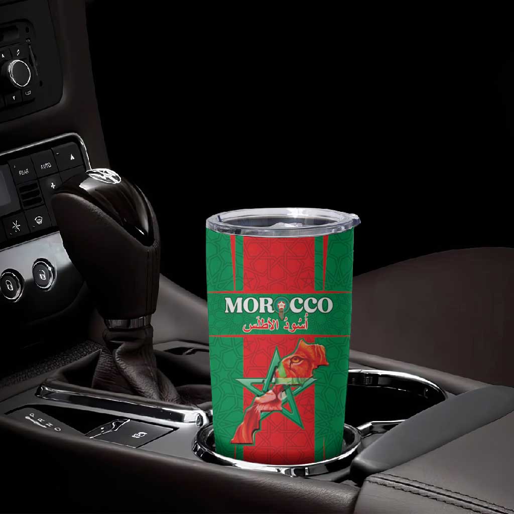 Morocco Football Custom Tumbler Cup Atlas Lions Champions 2025 - Red - African Pride