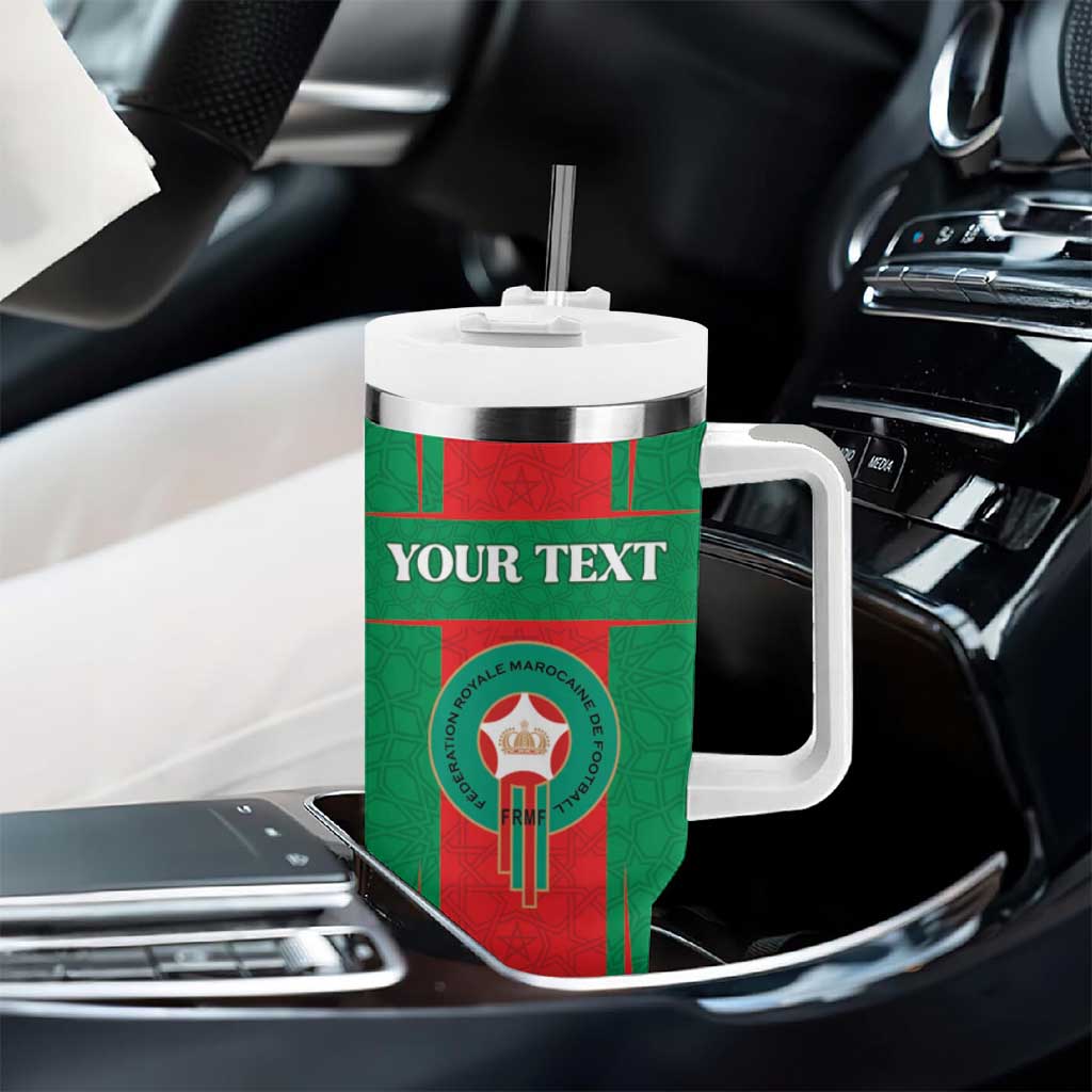 Morocco Football Custom Tumbler With Handle Atlas Lions Champions 2025 - Red - African Pride