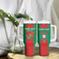 Morocco Football Custom Tumbler With Handle Atlas Lions Champions 2025 - Red - African Pride