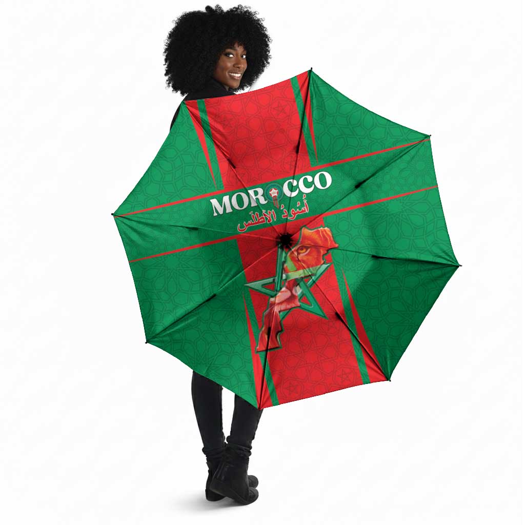 Morocco Football Umbrella Go Champions Atlas Lions - Red