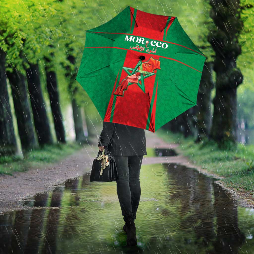 Morocco Football Umbrella Go Champions Atlas Lions - Red