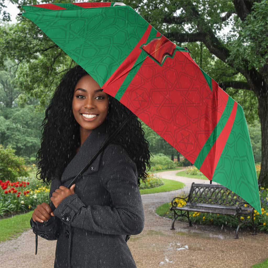 Morocco Football Umbrella Go Champions Atlas Lions - Red