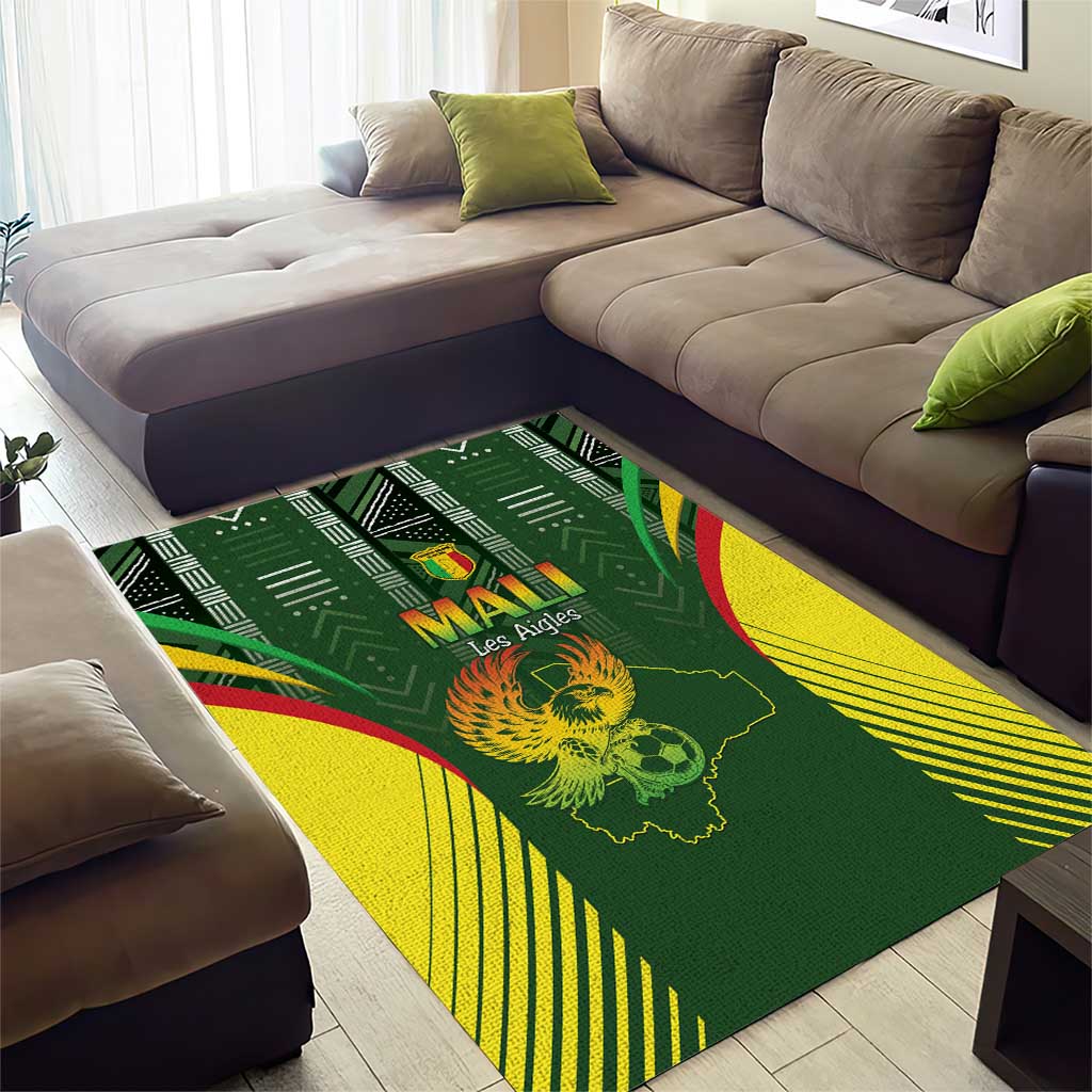 Mali Football Area Rug Eagles Of Mali Rising - African Pride