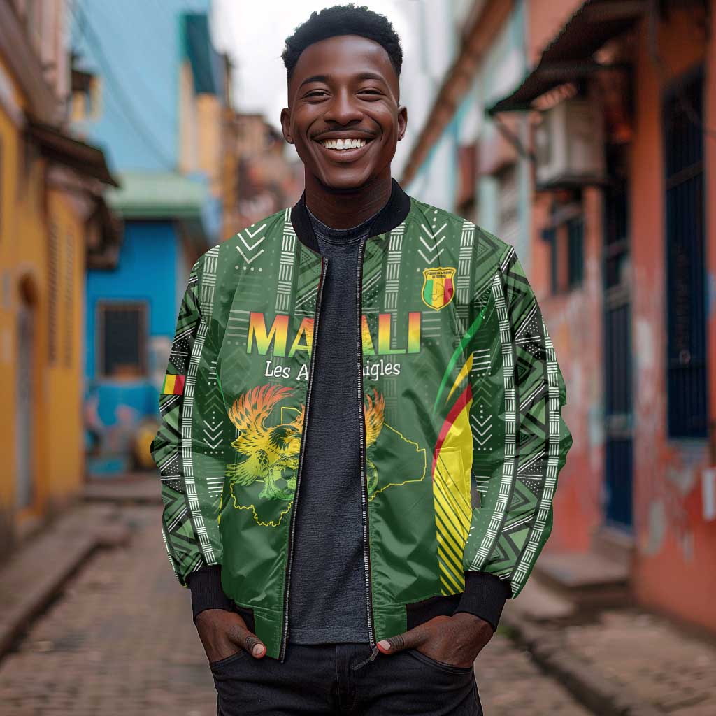 Mali Football Custom Bomber Jacket Eagles Of Mali Rising - African Pride