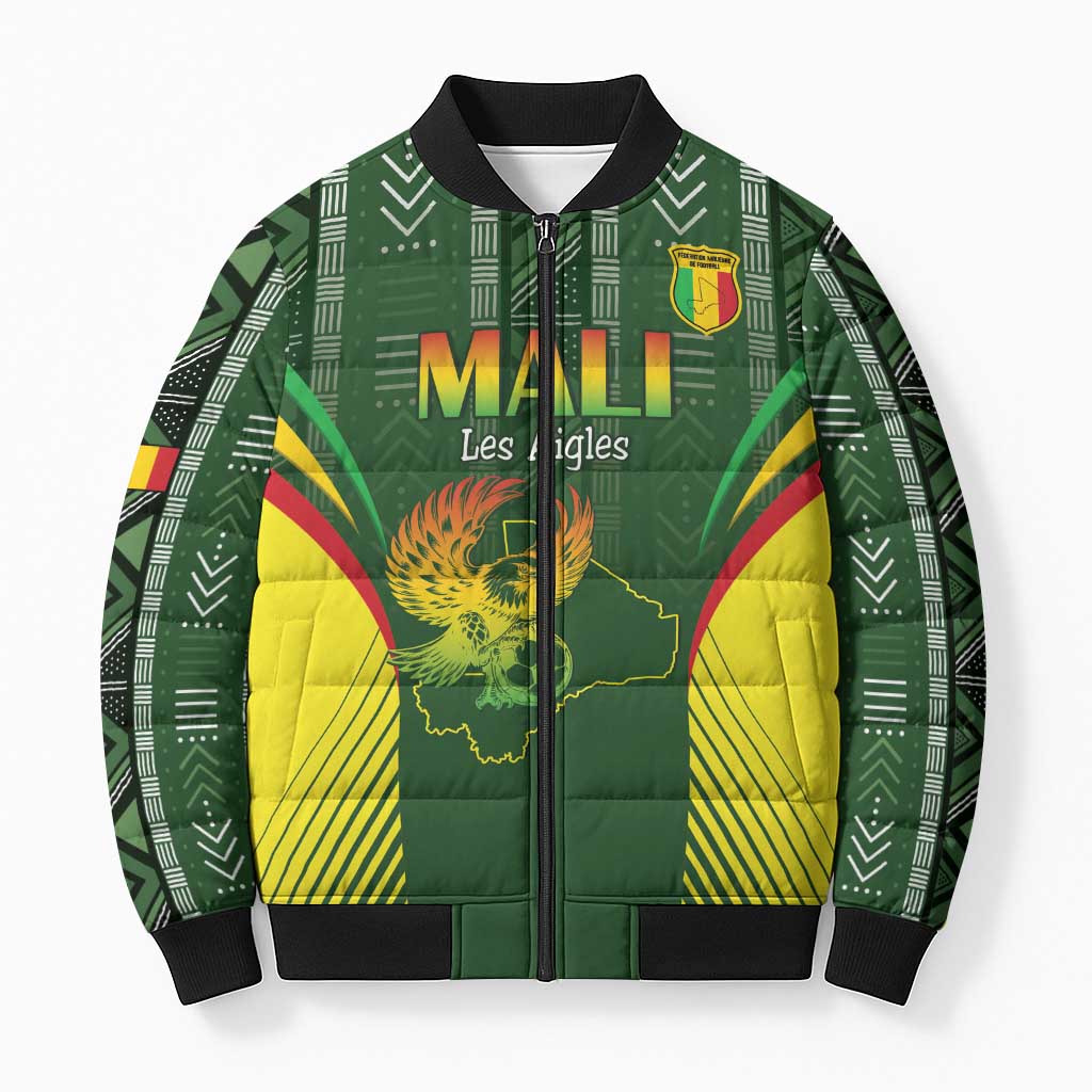 Custom Mali Football Bomber Puffer Jacket Go Champions Les Aigles
