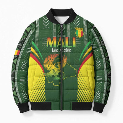 Custom Mali Football Bomber Puffer Jacket Go Champions Les Aigles