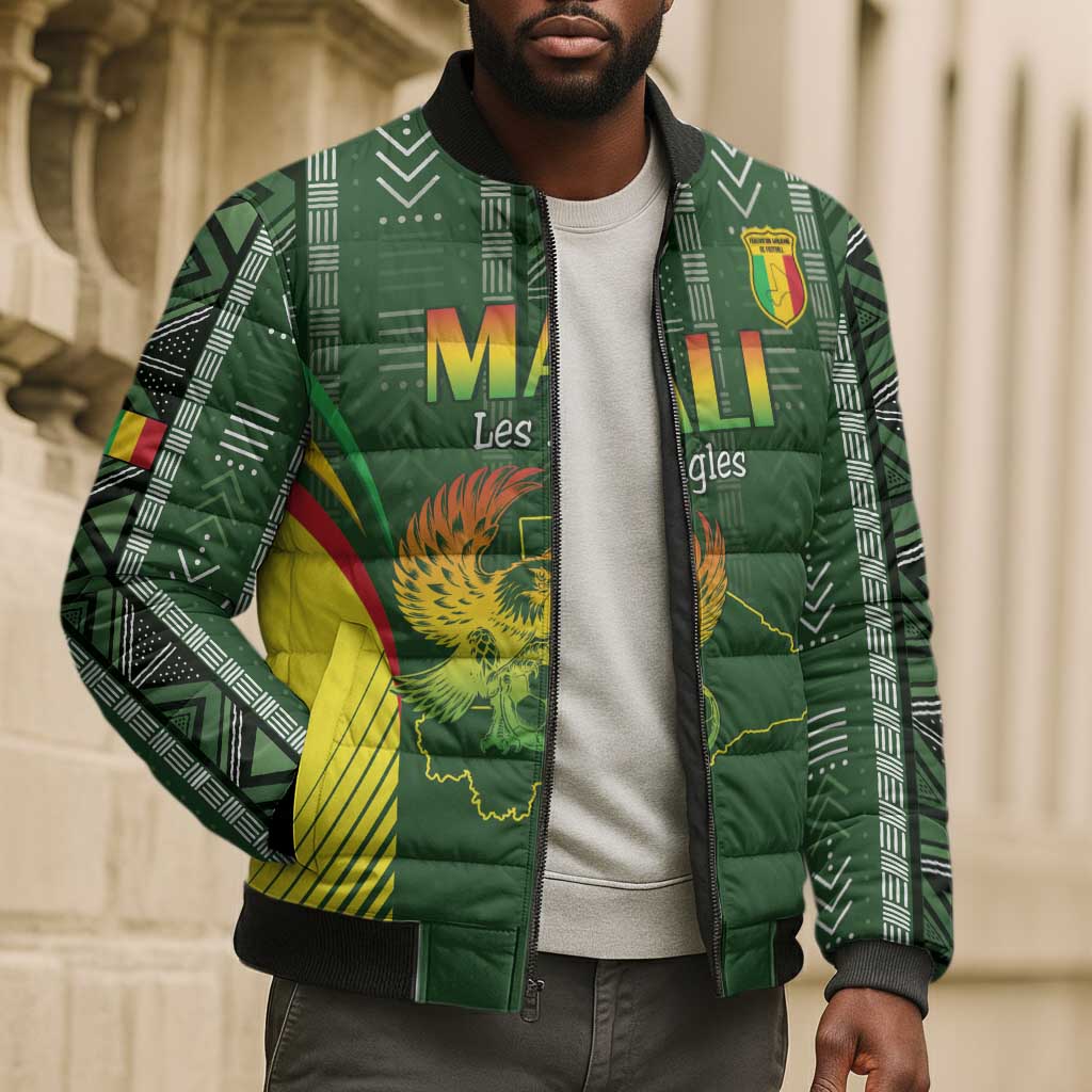 Custom Mali Football Bomber Puffer Jacket Go Champions Les Aigles