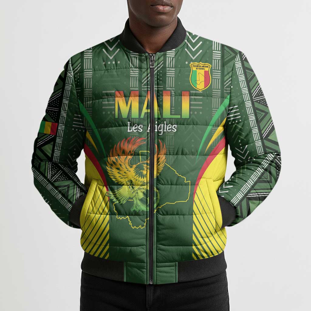 Custom Mali Football Bomber Puffer Jacket Go Champions Les Aigles