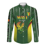 Mali Football Custom Long Sleeve Button Shirt Eagles Of Mali Rising - African Pride
