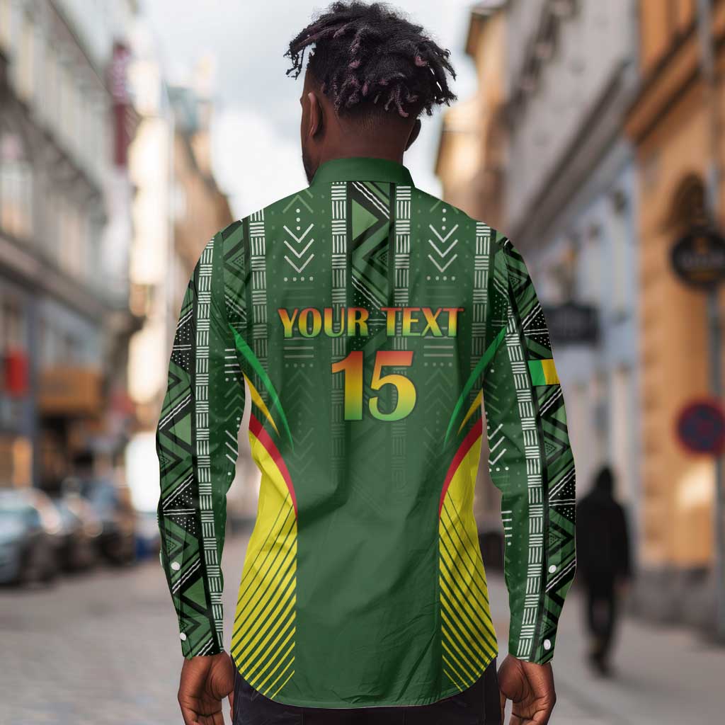 Mali Football Custom Long Sleeve Button Shirt Eagles Of Mali Rising - African Pride