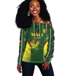 Mali Football Custom Off Shoulder Sweater Eagles Of Mali Rising - African Pride