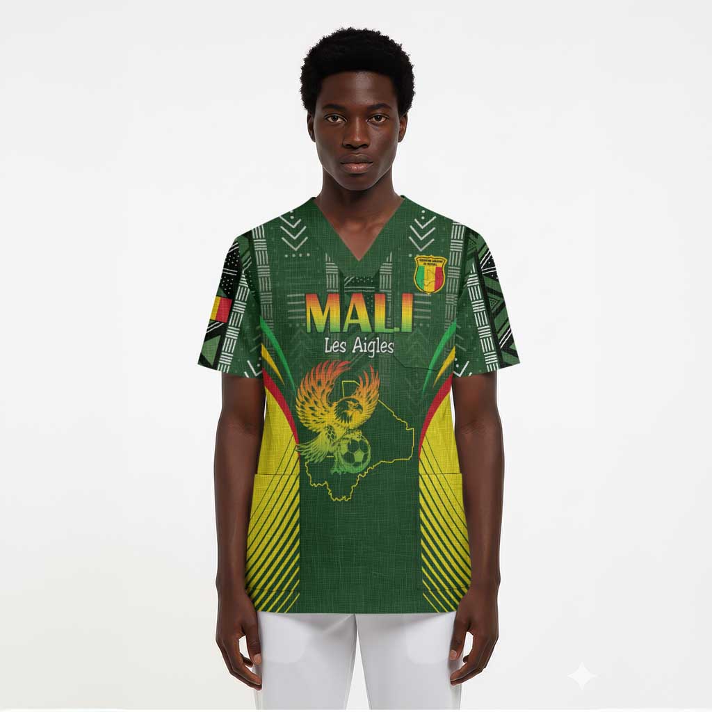Mali Football Custom Scrub Top Eagles Of Mali Rising - African Pride