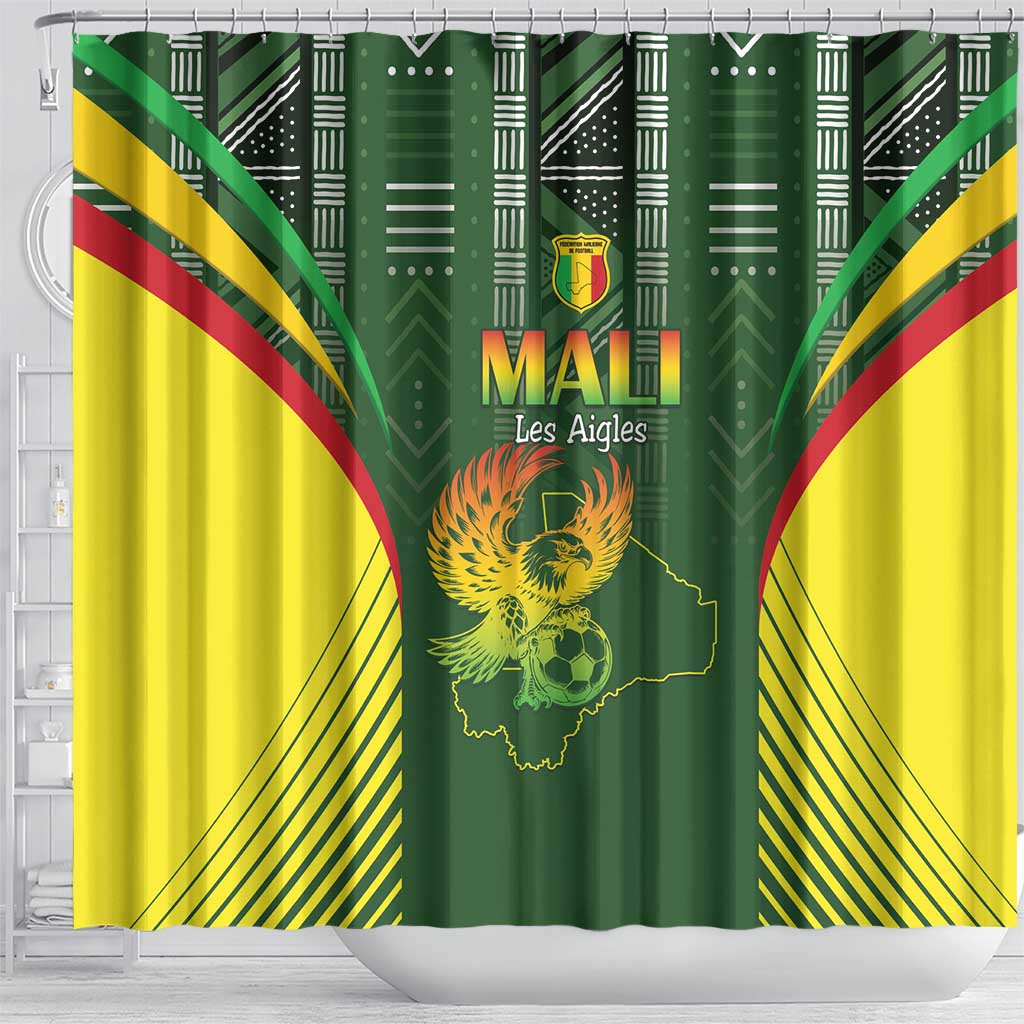Mali Football Shower Curtain Eagles Of Mali Rising - African Pride