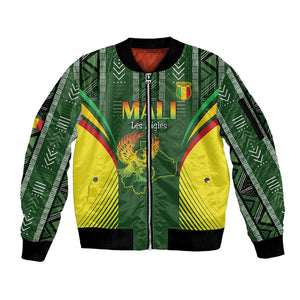 Mali Football Custom Sleeve Zip Bomber Jacket Eagles Of Mali Rising - African Pride