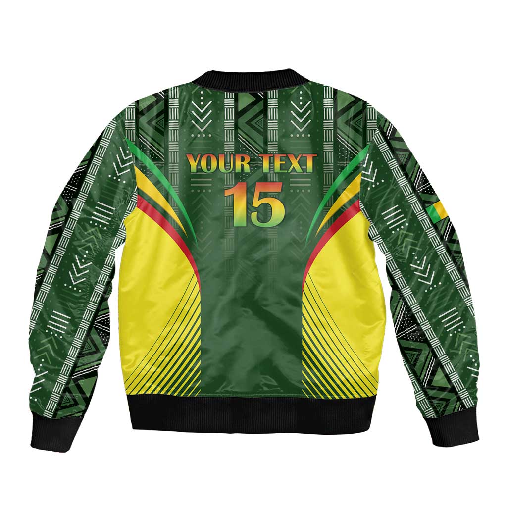 Mali Football Custom Sleeve Zip Bomber Jacket Eagles Of Mali Rising - African Pride