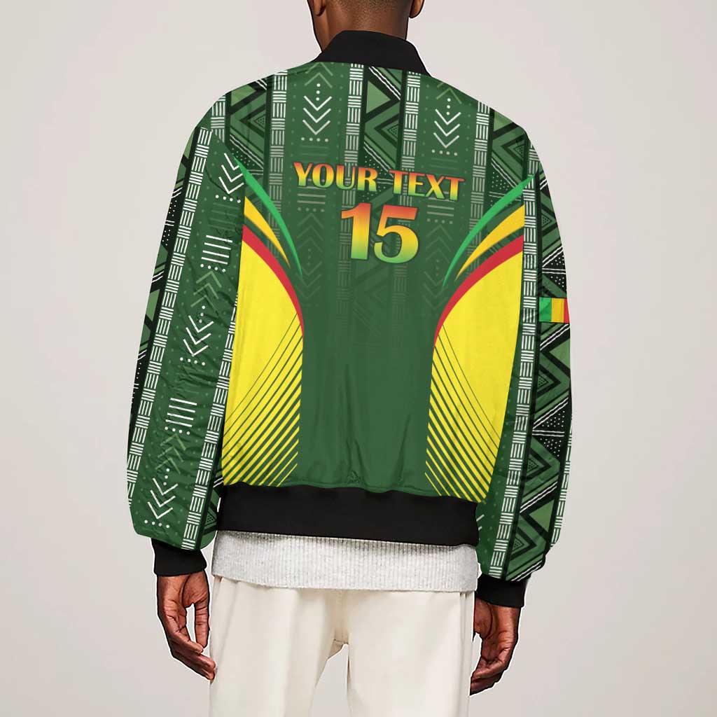 Mali Football Custom Sleeve Zip Bomber Jacket Eagles Of Mali Rising - African Pride