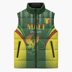 Custom Mali Football Sleeveless Puffer Jacket Go Champions Les Aigles