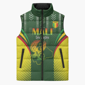 Custom Mali Football Sleeveless Puffer Jacket Go Champions Les Aigles