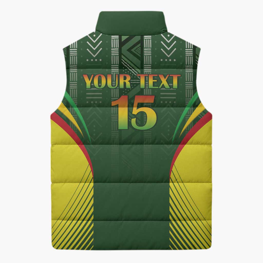 Custom Mali Football Sleeveless Puffer Jacket Go Champions Les Aigles