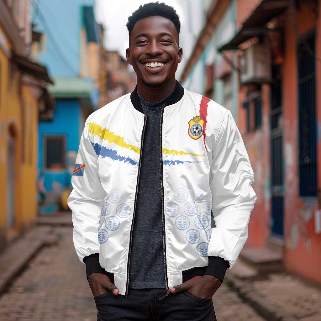 DR Congo Football Custom Bomber Jacket Leopards To The Top - African Pride