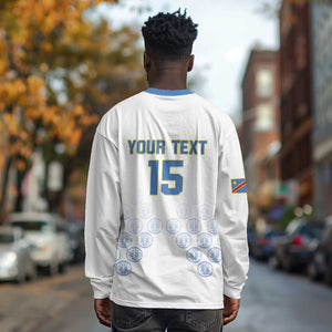 DR Congo Football Custom Long Sleeve Shirt Leopards To The Top - African Pride
