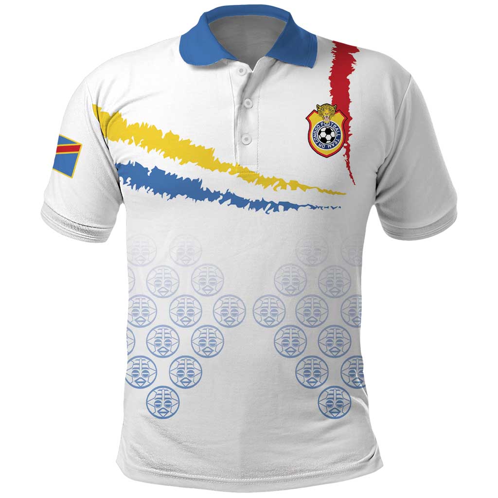 DR Congo Football Custom Polo Shirt Leopards To The Top LT15