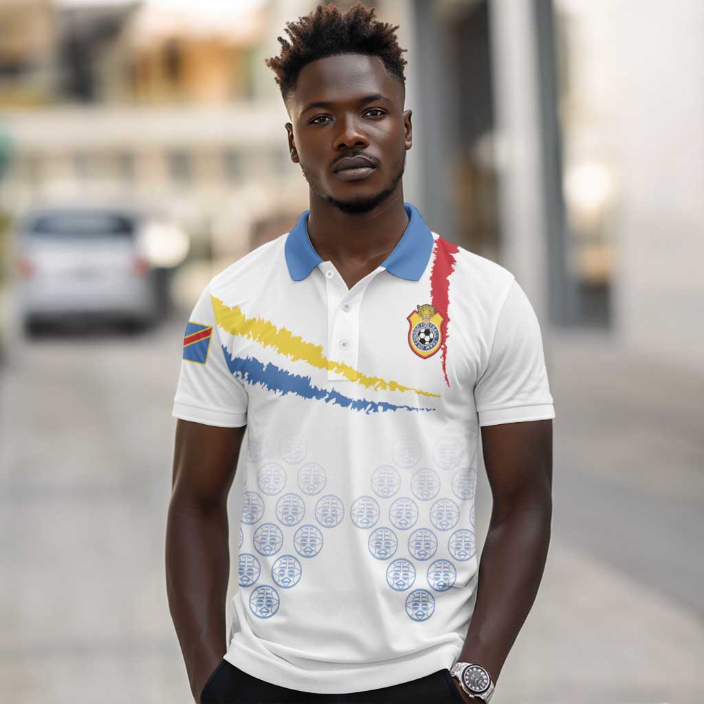 DR Congo Football Custom Polo Shirt Leopards To The Top LT15