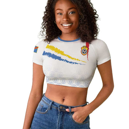 DR Congo Football Custom Raglan Cropped T shirt Leopards To The Top LT15